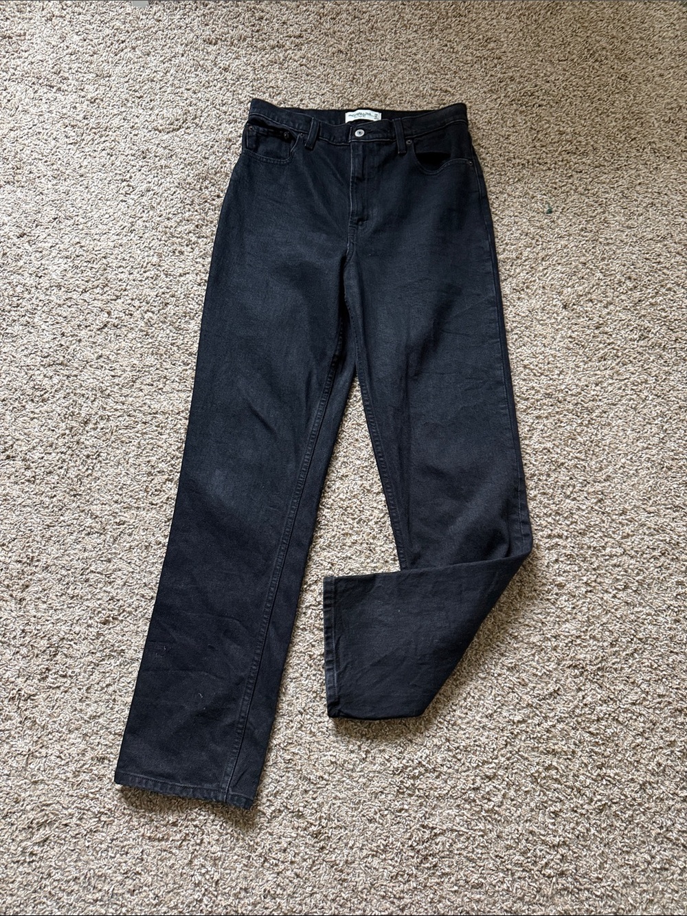 Abercrombie & Fitch The 90s Ultra High-Rise Straight Leg Jeans - Black Tall Long